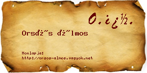 Orsós Álmos névjegykártya