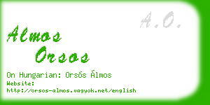 almos orsos business card